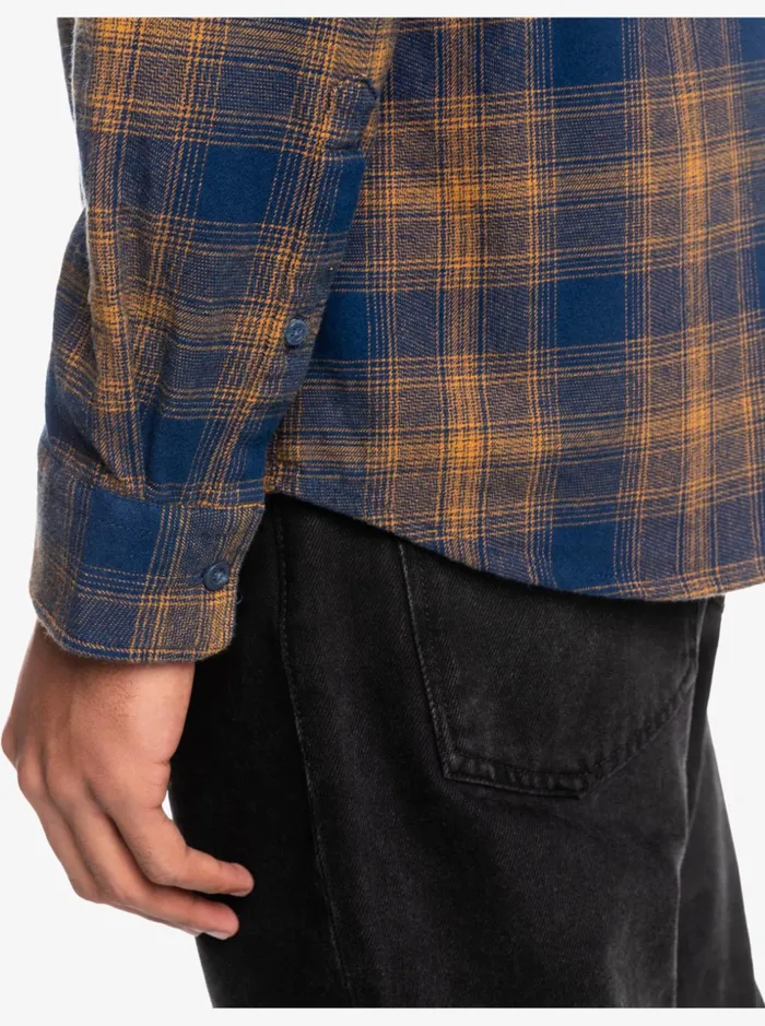 Men Quiksilver Shirts and Polos Ganaway Stretch Long Sleeve Flannel Shirt Insignia Blue Ganaway Men Quiksilver Shirts and Polos Ganaway Stretch Long Sleeve Flannel Shirt Insignia Blue Ganaway