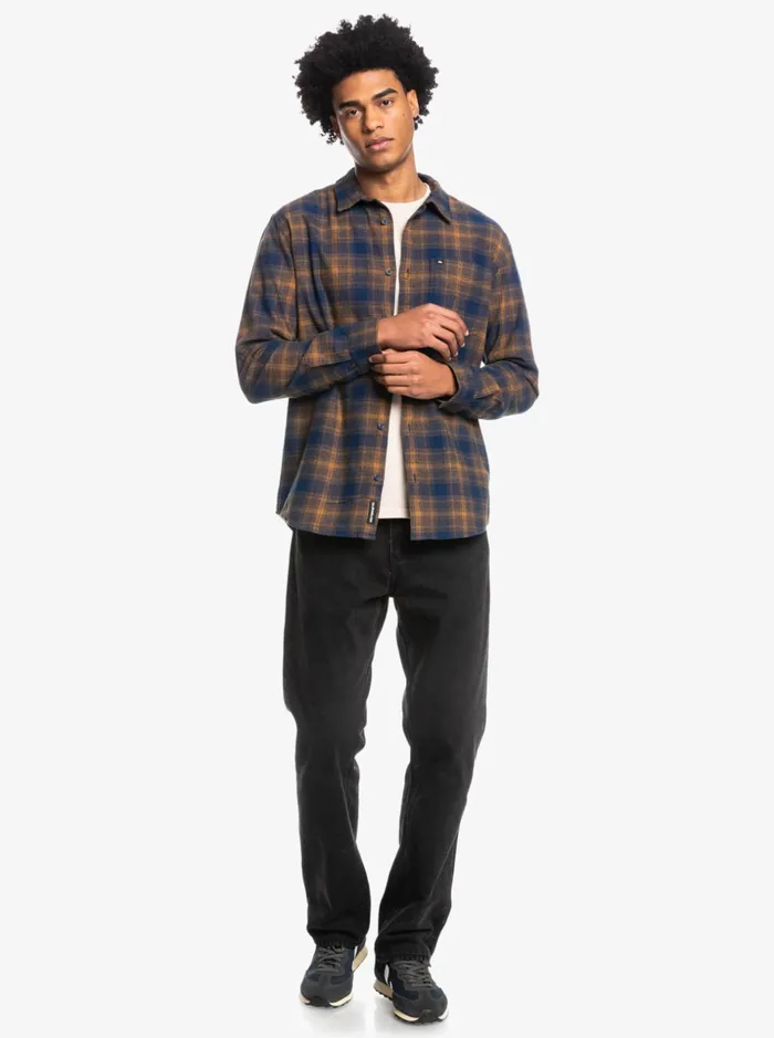 Men Quiksilver Shirts and Polos Ganaway Stretch Long Sleeve Flannel Shirt Insignia Blue Ganaway Men Quiksilver Shirts and Polos Ganaway Stretch Long Sleeve Flannel Shirt Insignia Blue Ganaway
