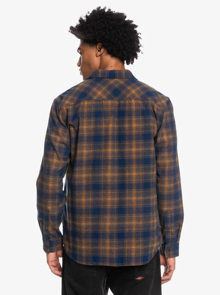 Men Quiksilver Shirts and Polos Ganaway Stretch Long Sleeve Flannel Shirt Insignia Blue Ganaway Men Quiksilver Shirts and Polos Ganaway Stretch Long Sleeve Flannel Shirt Insignia Blue Ganaway