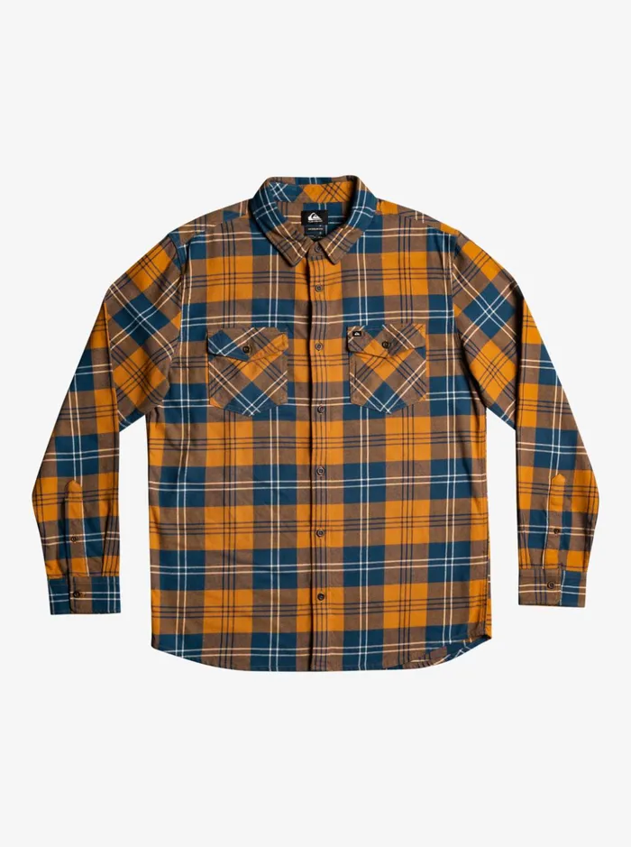 Men Quiksilver Shirts and Polos Harelaw Stretch Long Sleeve Shirt Brown Sugar Harelaw