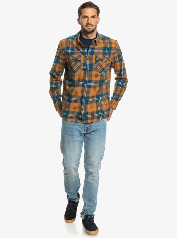 Men Quiksilver Shirts and Polos Harelaw Stretch Long Sleeve Shirt Brown Sugar Harelaw Men Quiksilver Shirts and Polos Harelaw Stretch Long Sleeve Shirt Brown Sugar Harelaw