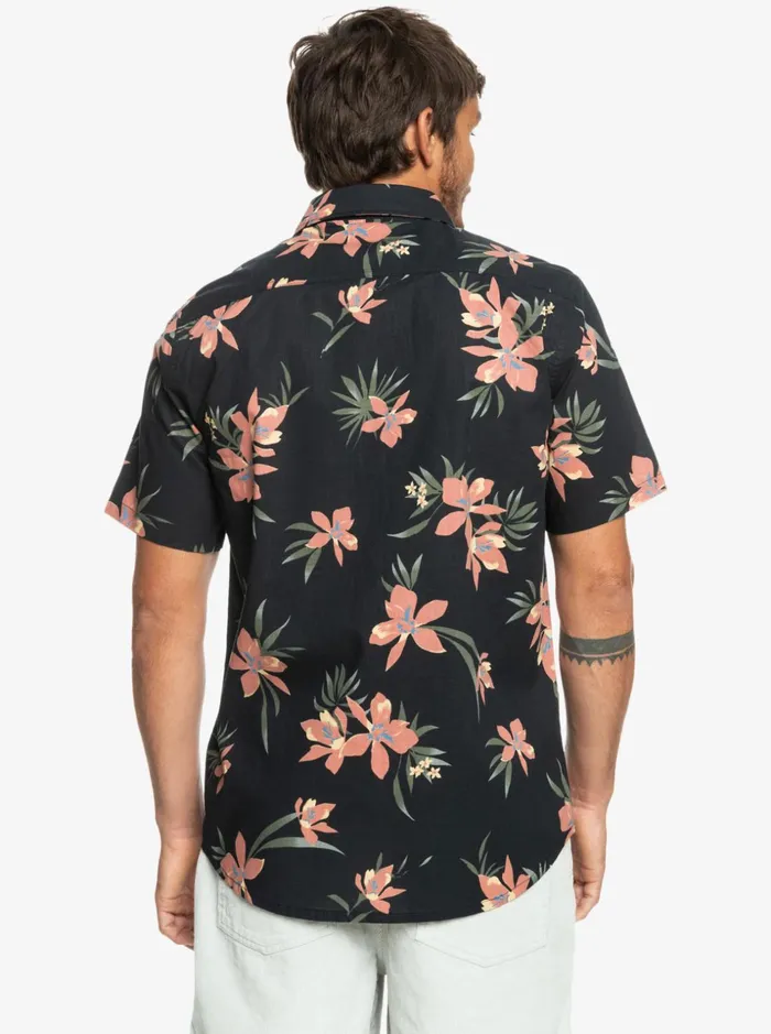 Men Quiksilver Shirts and Polos Holidazed Short Sleeve Shirt Black Holidazed Men Quiksilver Shirts and Polos Holidazed Short Sleeve Shirt Black Holidazed