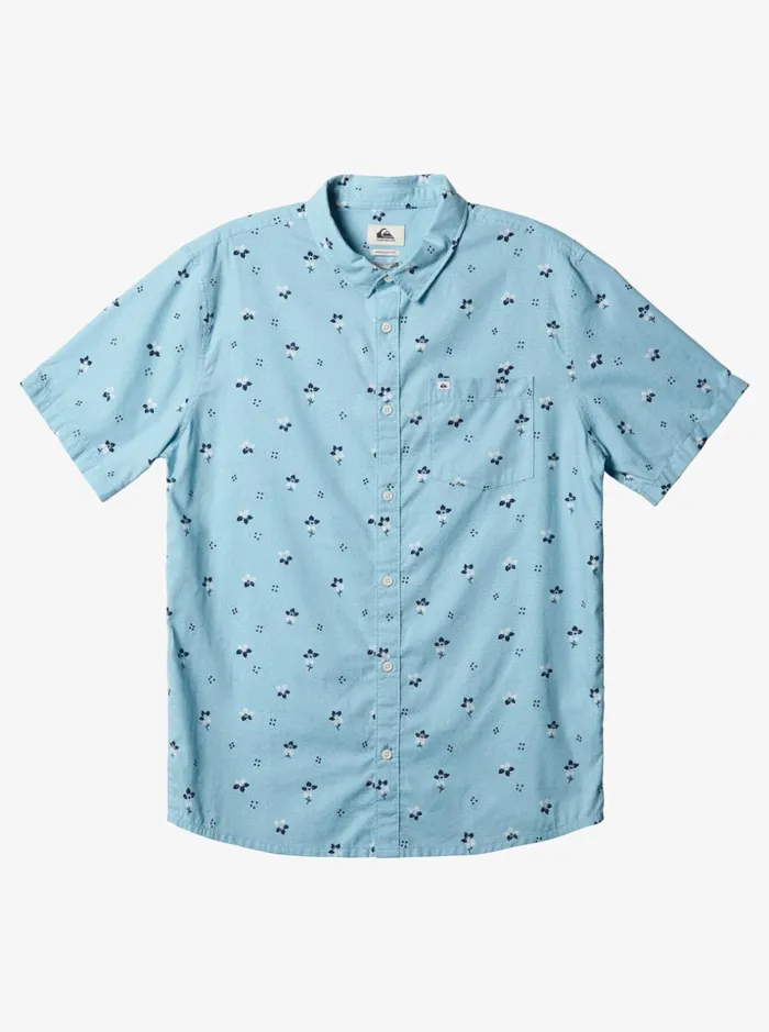 Men Quiksilver Shirts and Polos Summer Petals Short Sleeve Shirt Dream Blue