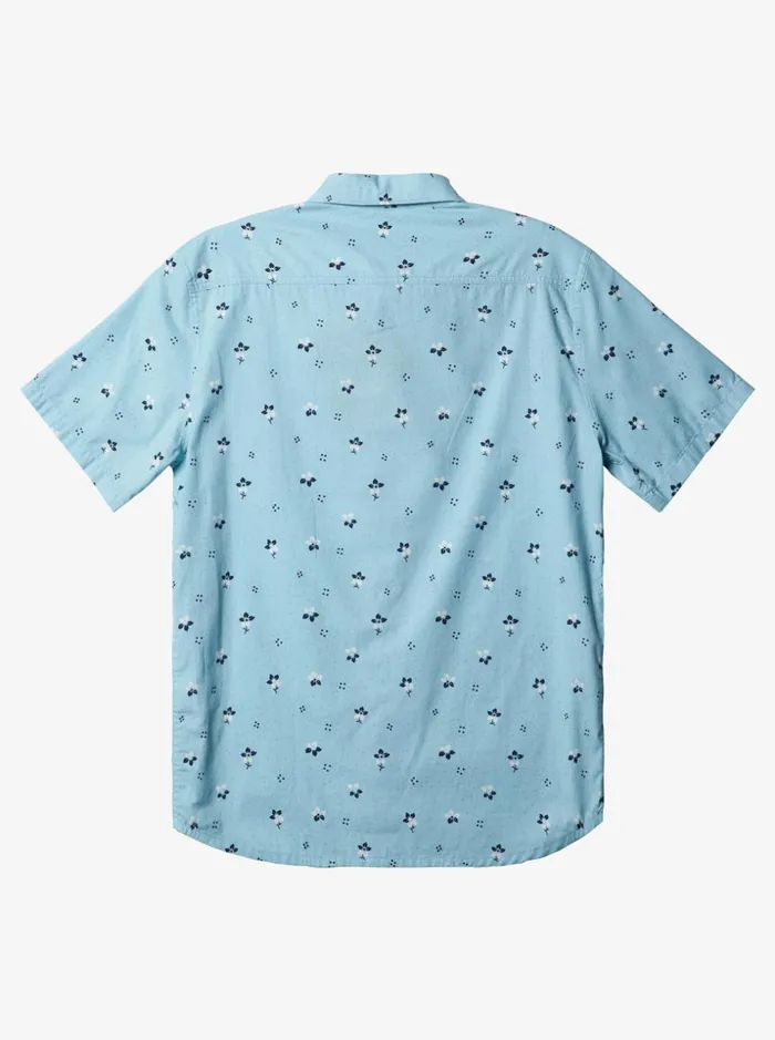 Men Quiksilver Shirts and Polos Summer Petals Short Sleeve Shirt Dream Blue