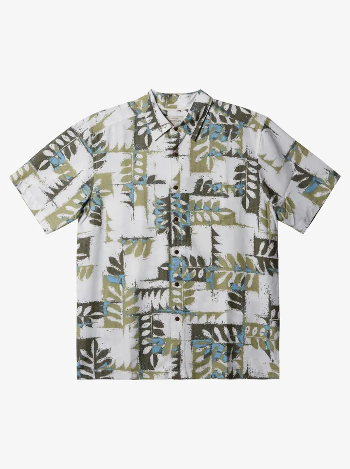 Men Quiksilver Shirts and Polos Waterman Canoes Reef Technical Short Sleeve Shirt Tea Canoes Reef W