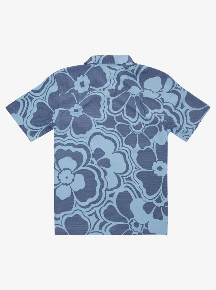 Men Quiksilver Shirts and Polos Waterman Flow Drip Short Sleeve Shirt Dusk Blue Flow Drip Men Quiksilver Shirts and Polos Waterman Flow Drip Short Sleeve Shirt Dusk Blue Flow Drip