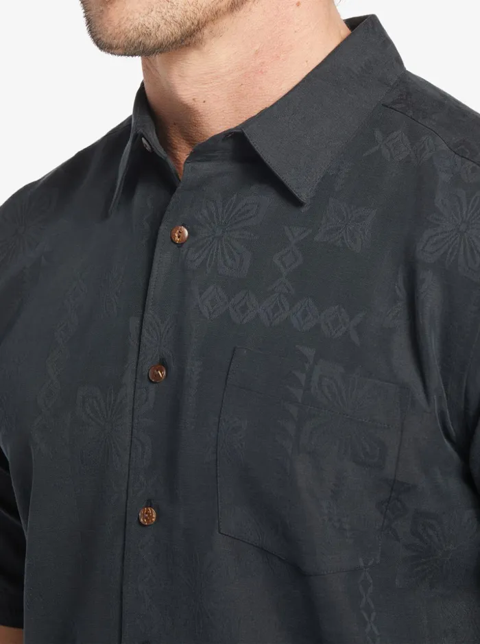 Men Quiksilver Shirts and Polos Waterman Manele Bay Short Sleeve Shirt Black Men Quiksilver Shirts and Polos Waterman Manele Bay Short Sleeve Shirt Black