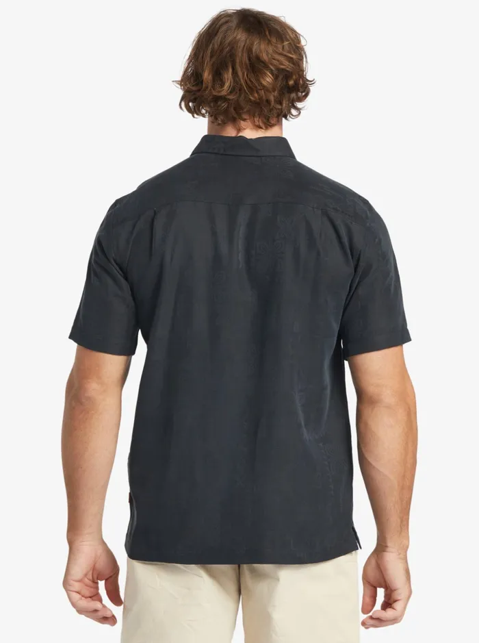 Men Quiksilver Shirts and Polos Waterman Manele Bay Short Sleeve Shirt Black Men Quiksilver Shirts and Polos Waterman Manele Bay Short Sleeve Shirt Black