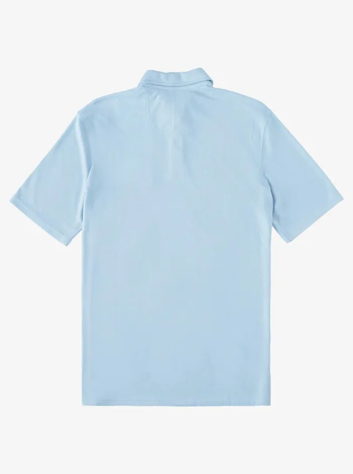 Men Quiksilver Shirts and Polos Waterman Waterpolo Short Sleeve Polo Shirt Dusk Blue Men Quiksilver Shirts and Polos Waterman Waterpolo Short Sleeve Polo Shirt Dusk Blue