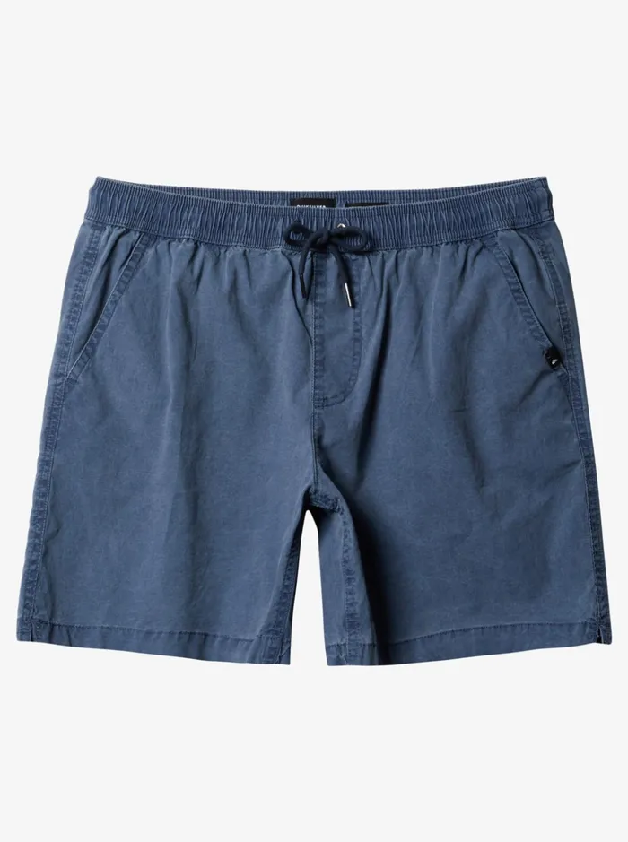 Men Quiksilver Shorts and Amphibians Taxer 17034 Elastic Waist Shorts Navy Blazer