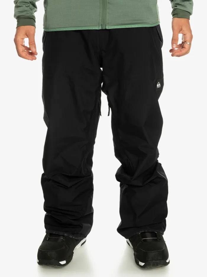 Men Quiksilver Snow Pants Mission Shell Pro 3L GORETEX Black Snow Pants True Black