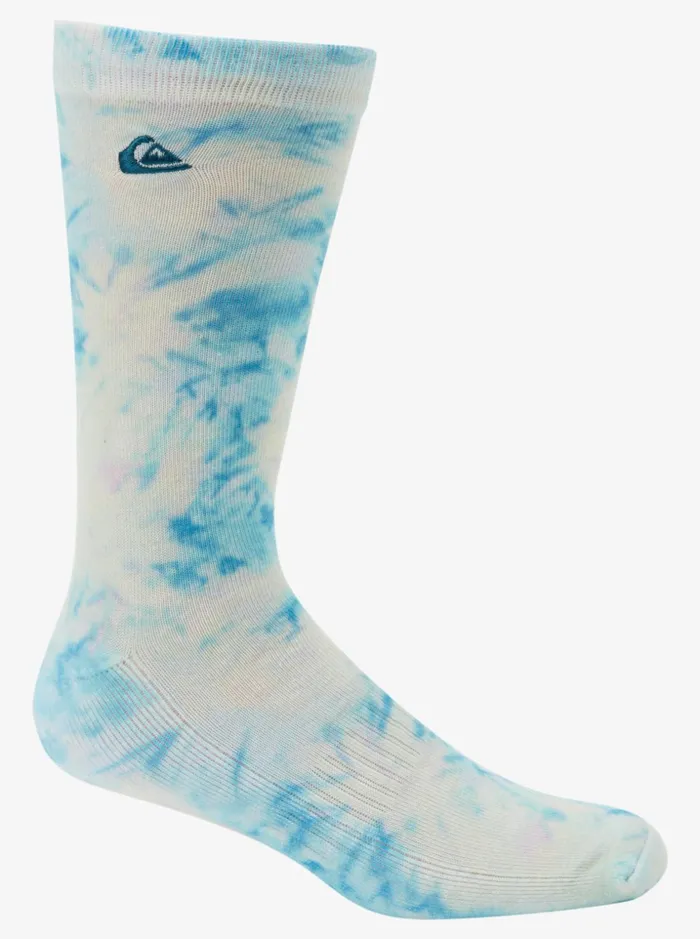 Men Quiksilver Socks and Underwear Tie Dye 2 Pack Crew Socks Beach Glass Neo Blue Men Quiksilver Socks and Underwear Tie Dye 2 Pack Crew Socks Beach Glass Neo Blue