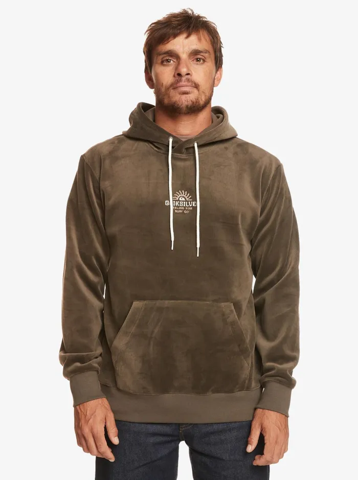 Men Quiksilver Sweatshirts and Hoodies Cord Hoodie Major Brown