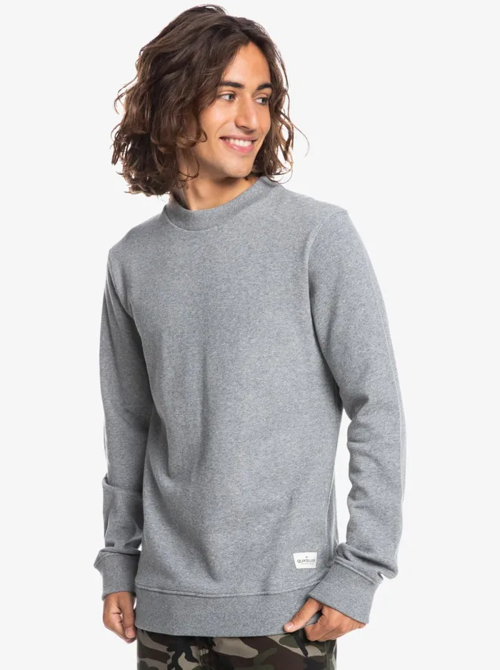 Men Quiksilver Sweatshirts and Hoodies Essentials Sweatshirt Light Grey Heather