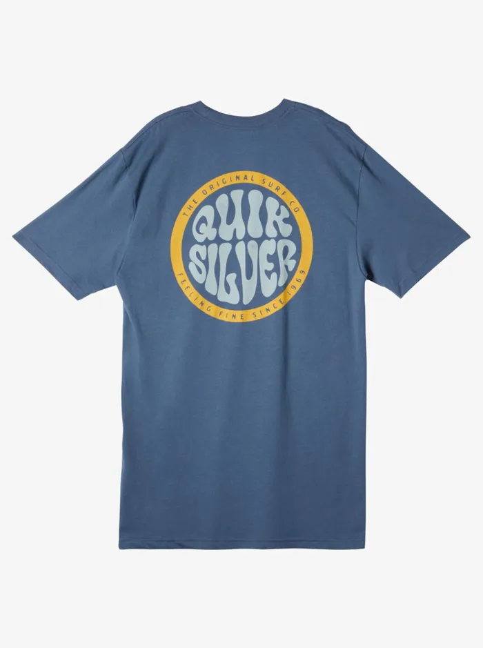 Men Quiksilver Tees Bolder Type TShirt Bering Sea Men Quiksilver Tees Bolder Type TShirt Bering Sea