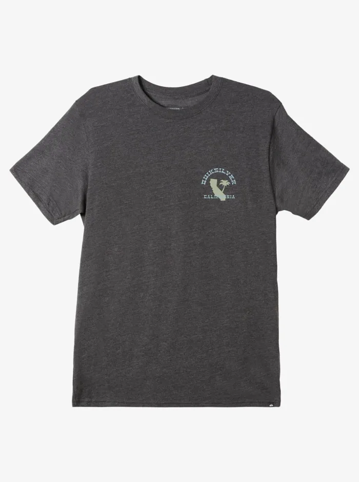 Men Quiksilver Tees California Iconic West Tshirt Charcoal Heather