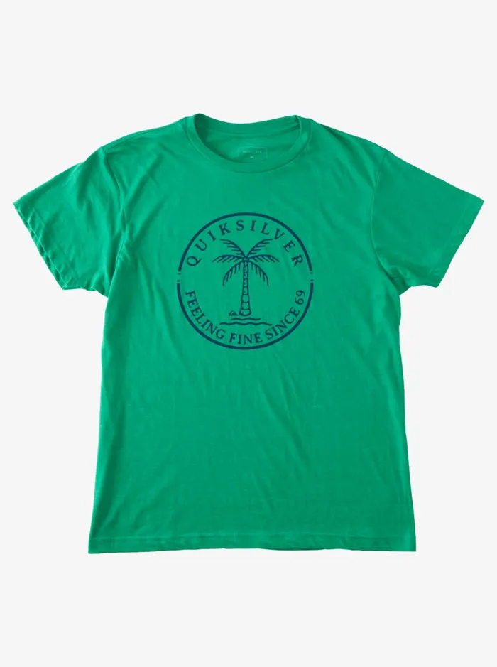 Men Quiksilver Tees Circle Palm TShirt Kelly Green Heather