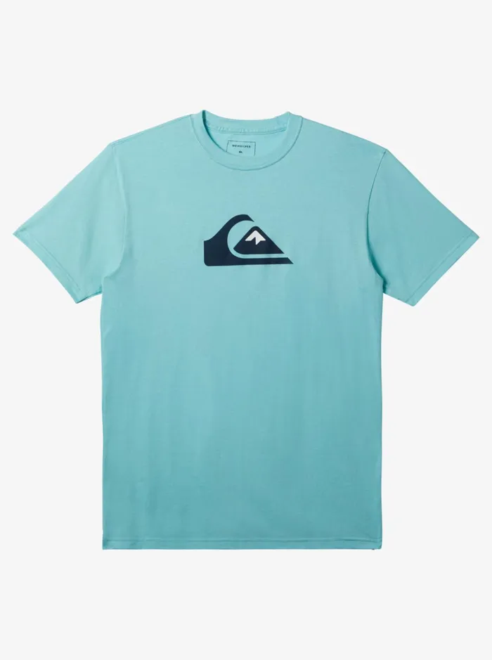 Men Quiksilver Tees Comp Logo Tshirt Angel Blue