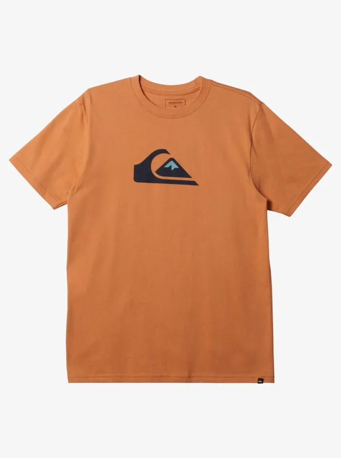 Men Quiksilver Tees Comp Logo Tshirt Copper Tan