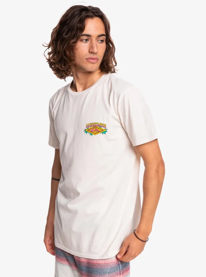 Men Quiksilver Tees Dreamlike Daze Organic TShirt Antique White Men Quiksilver Tees Dreamlike Daze Organic TShirt Antique White