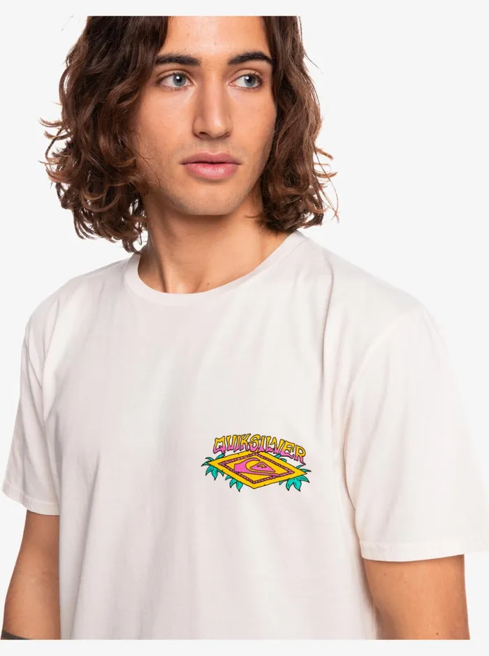 Men Quiksilver Tees Dreamlike Daze Organic TShirt Antique White Men Quiksilver Tees Dreamlike Daze Organic TShirt Antique White