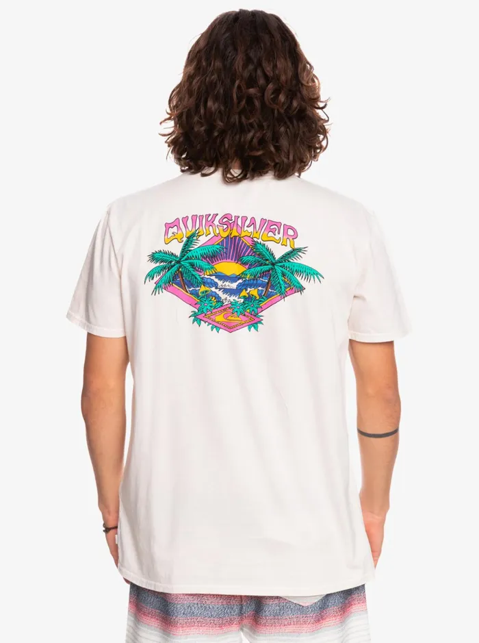 Men Quiksilver Tees Dreamlike Daze Organic TShirt Antique White Men Quiksilver Tees Dreamlike Daze Organic TShirt Antique White