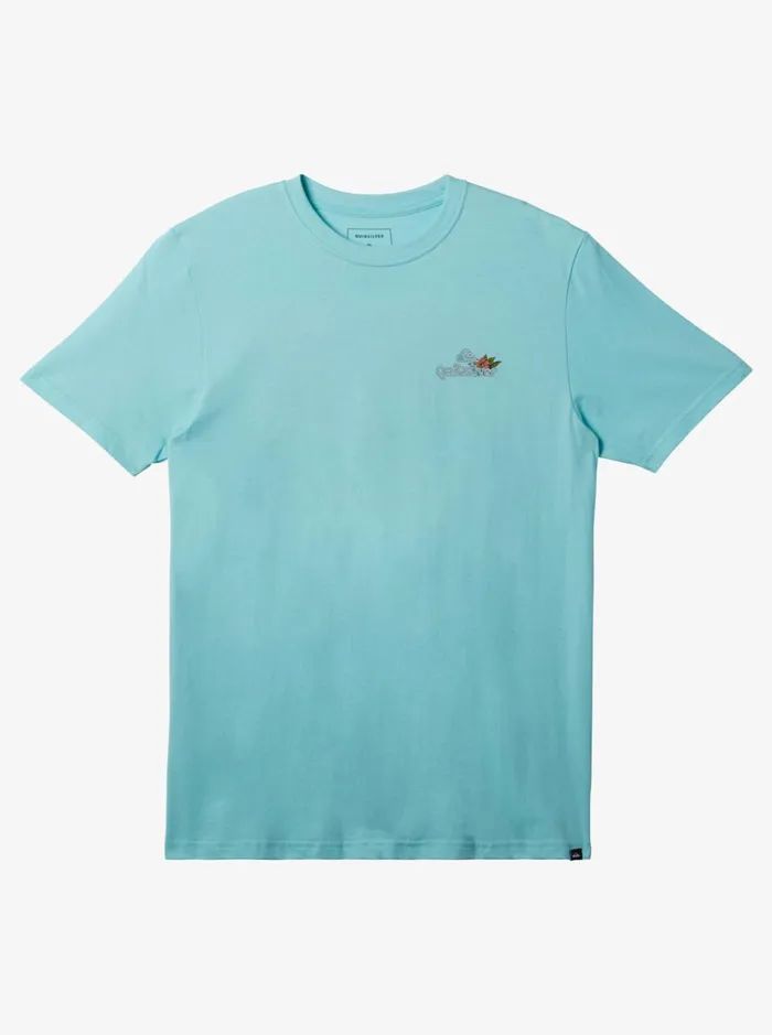 Men Quiksilver Tees Florida Land Of Lefts TShirt Angel Blue