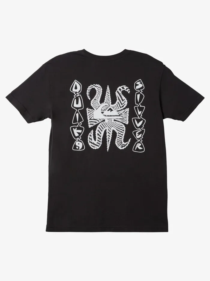 Men Quiksilver Tees Fortuned Logo TShirt Black Men Quiksilver Tees Fortuned Logo TShirt Black