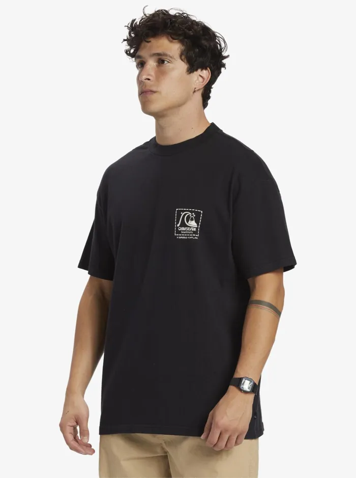 Men Quiksilver Tees Gregg Kaplan Blank Canvas TShirt Black Men Quiksilver Tees Gregg Kaplan Blank Canvas TShirt Black