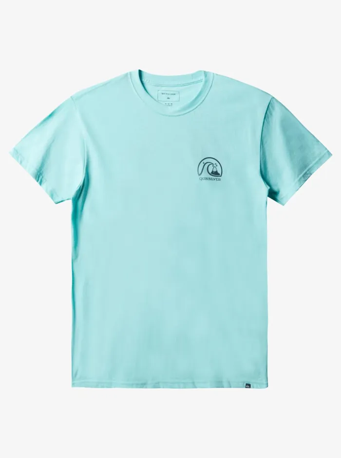 Men Quiksilver Tees Into Waves TShirt Angel Blue Heather