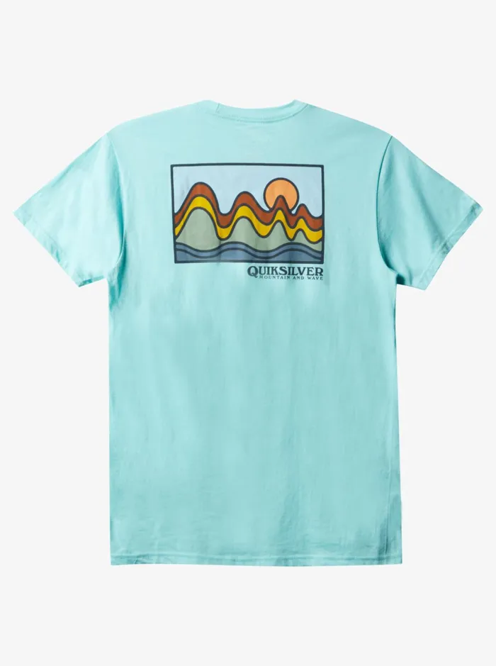 Men Quiksilver Tees Into Waves TShirt Angel Blue Heather Men Quiksilver Tees Into Waves TShirt Angel Blue Heather