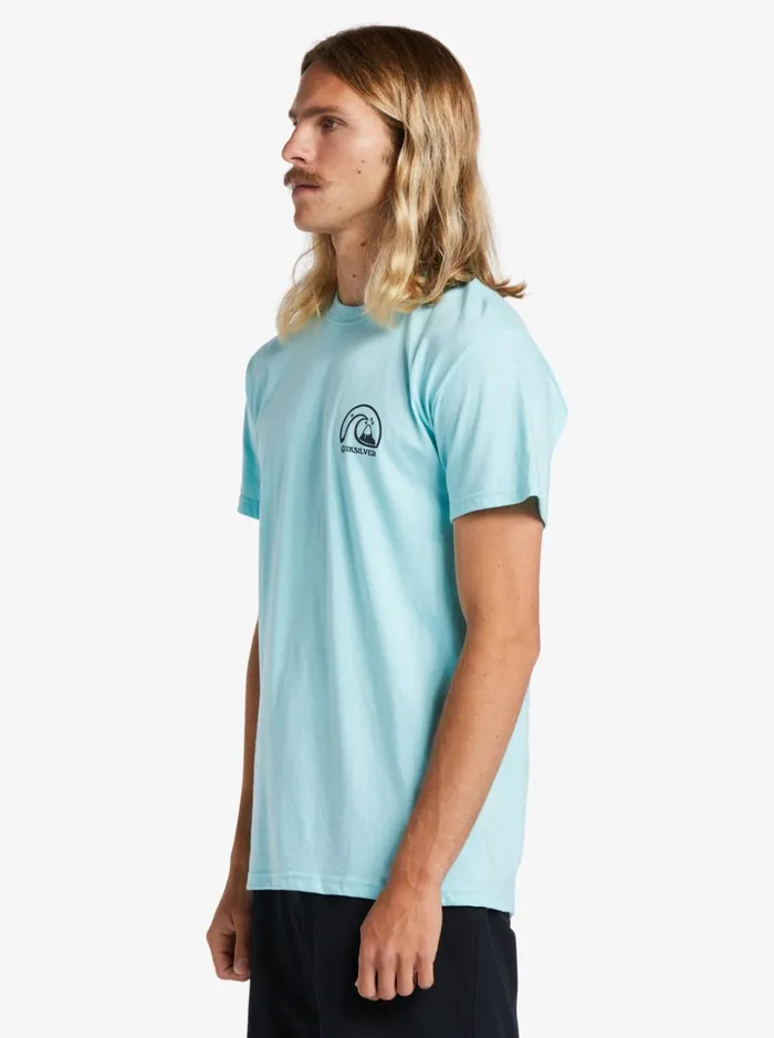 Men Quiksilver Tees Into Waves TShirt Angel Blue Heather Men Quiksilver Tees Into Waves TShirt Angel Blue Heather
