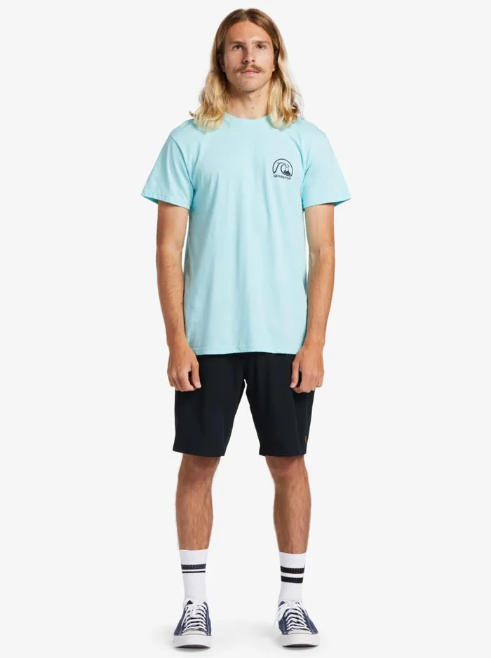Men Quiksilver Tees Into Waves TShirt Angel Blue Heather Men Quiksilver Tees Into Waves TShirt Angel Blue Heather