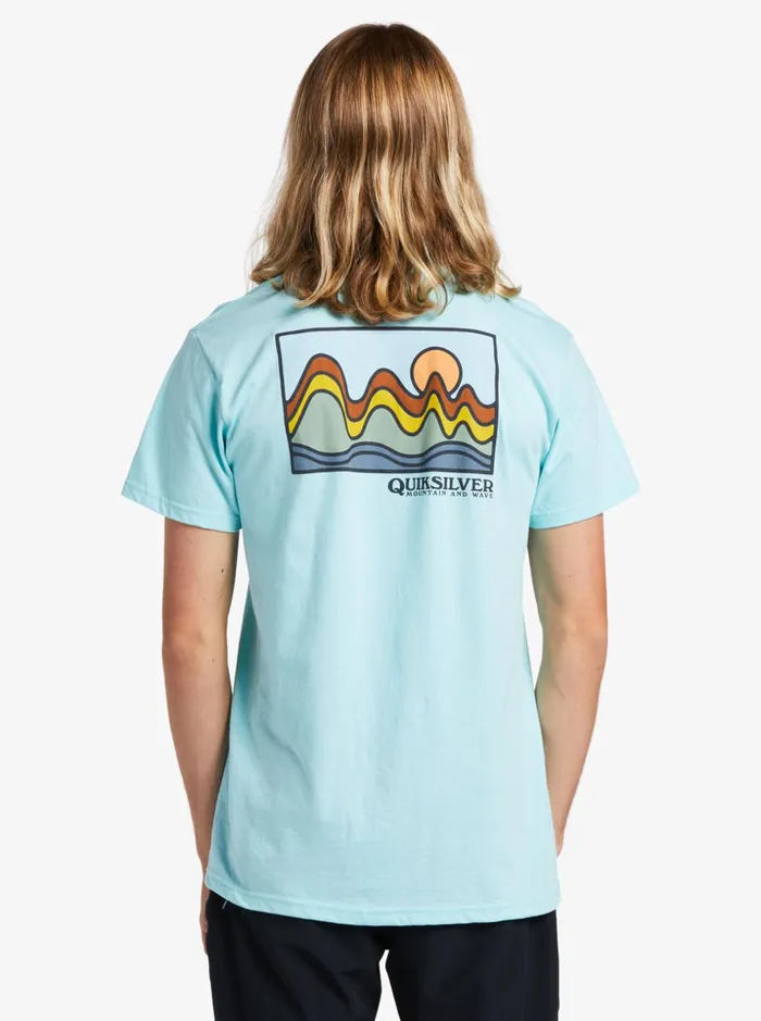 Men Quiksilver Tees Into Waves TShirt Angel Blue Heather Men Quiksilver Tees Into Waves TShirt Angel Blue Heather