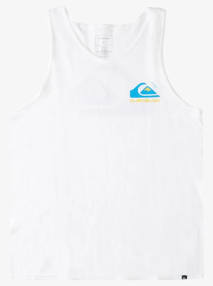 Men Quiksilver Tees Logo Back Tank White