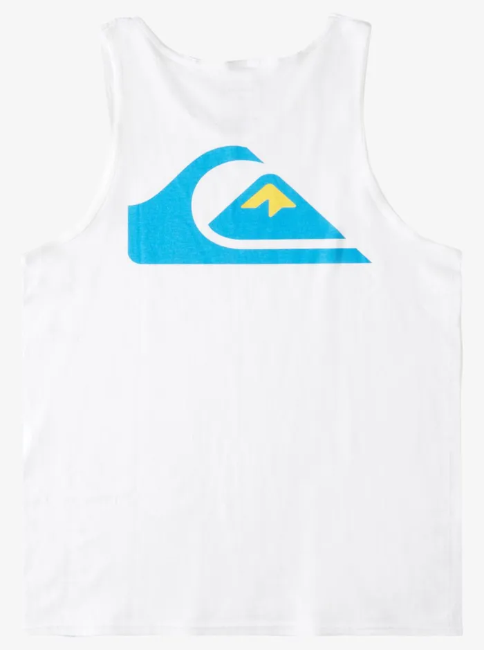 Men Quiksilver Tees Logo Back Tank White Men Quiksilver Tees Logo Back Tank White