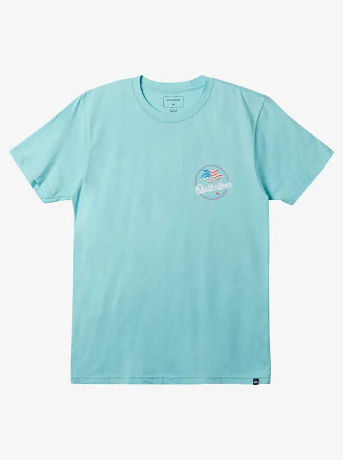 Men Quiksilver Tees Palm Breezy TShirt Angel Blue