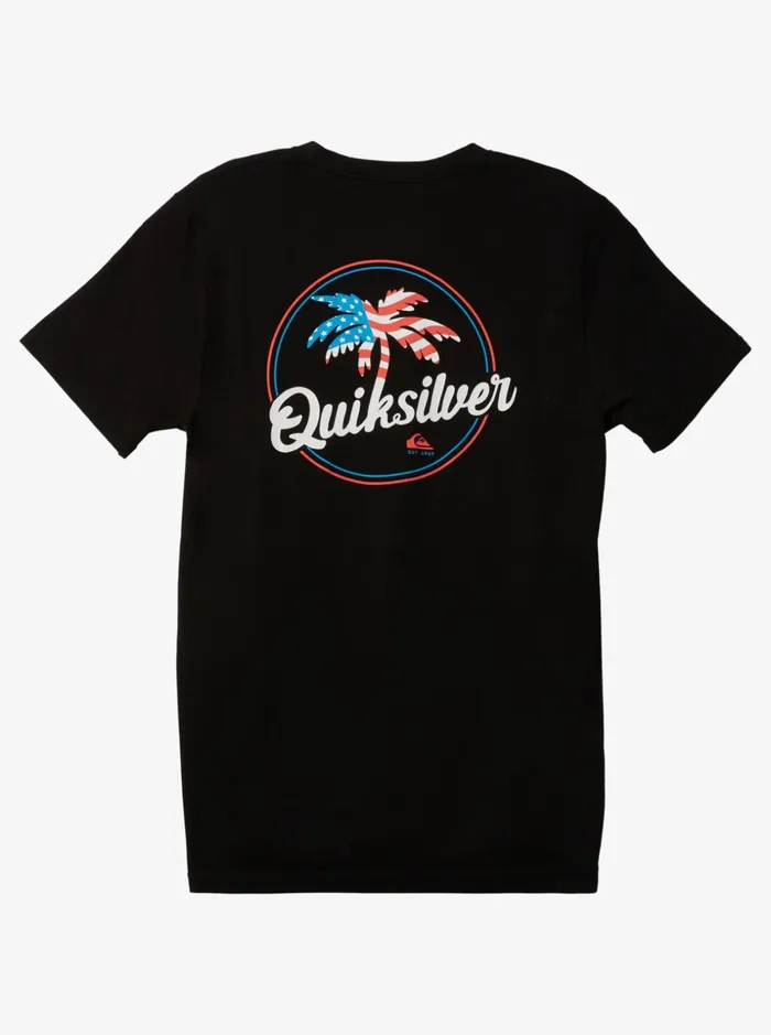 Men Quiksilver Tees Palm Breezy TShirt Black Men Quiksilver Tees Palm Breezy TShirt Black