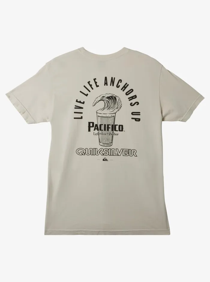 Men Quiksilver Tees Quiksilver X Pacifico Dont Fight The Foam TShirt Stone
