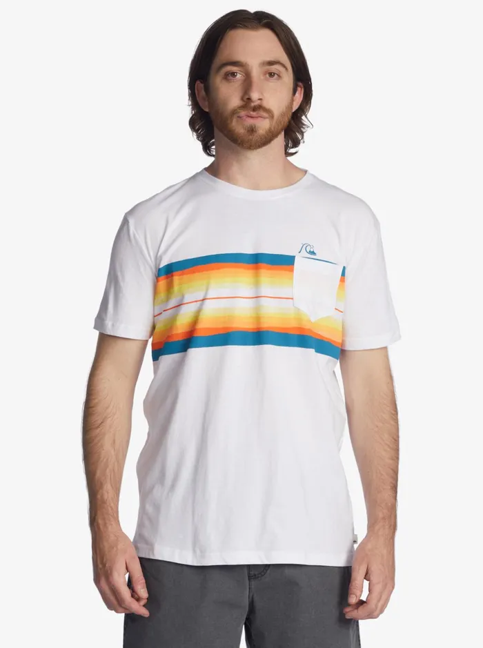 Men Quiksilver Tees Resin Tint Pocket TShirt White Men Quiksilver Tees Resin Tint Pocket TShirt White