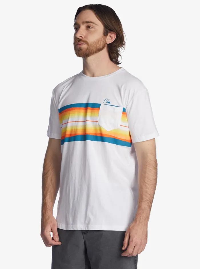 Men Quiksilver Tees Resin Tint Pocket TShirt White Men Quiksilver Tees Resin Tint Pocket TShirt White