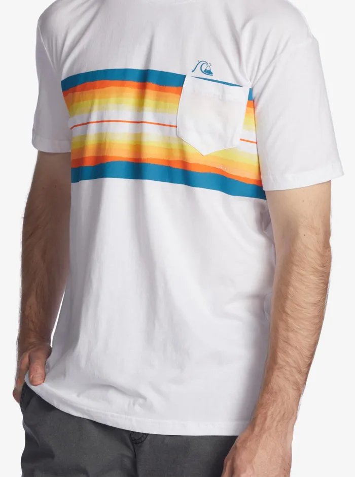 Men Quiksilver Tees Resin Tint Pocket TShirt White Men Quiksilver Tees Resin Tint Pocket TShirt White