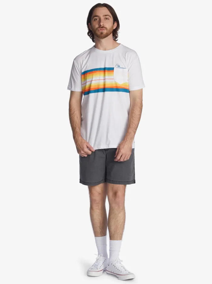 Men Quiksilver Tees Resin Tint Pocket TShirt White Men Quiksilver Tees Resin Tint Pocket TShirt White