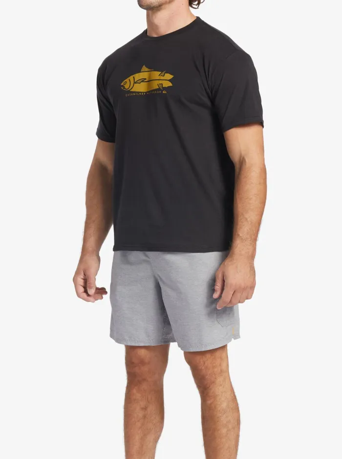 Men Quiksilver Tees Waterman Fish Tales TShirt Black Men Quiksilver Tees Waterman Fish Tales TShirt Black