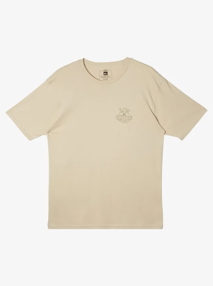 Men Quiksilver Tees Waterman Outdoor Livin TShirt Brown Rice