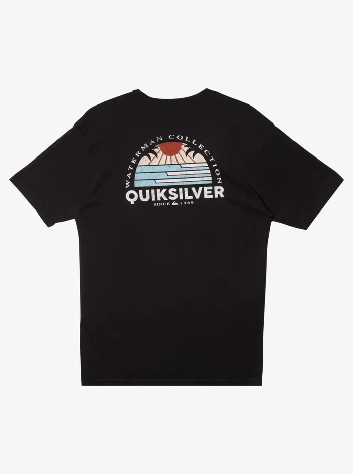 Men Quiksilver Tees Waterman Set View TShirt Black Men Quiksilver Tees Waterman Set View TShirt Black