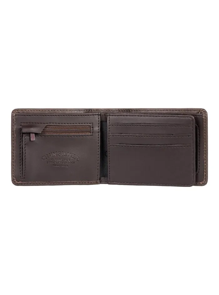 Men Quiksilver Wallets Mac TriFold Leather Wallet Chocolate Brown Men Quiksilver Wallets Mac TriFold Leather Wallet Chocolate Brown