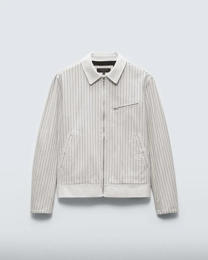 Men Rag and Bone Coats and Jackets Carter Cotton Shirt Jacket White Stripe Men Rag and Bone Coats and Jackets Carter Cotton Shirt Jacket White Stripe