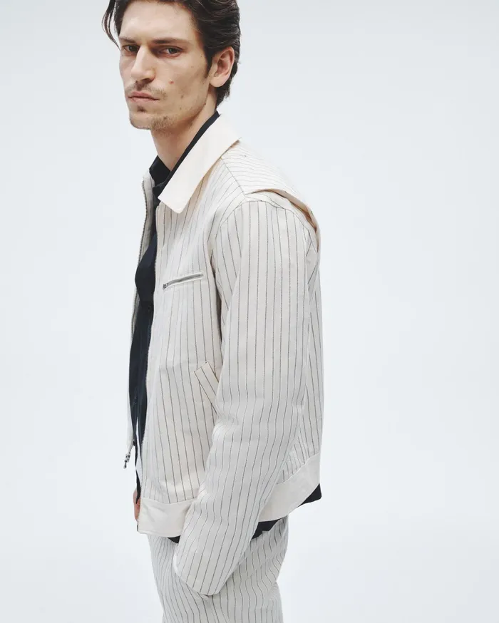 Men Rag and Bone Coats and Jackets Carter Cotton Shirt Jacket White Stripe Men Rag and Bone Coats and Jackets Carter Cotton Shirt Jacket White Stripe