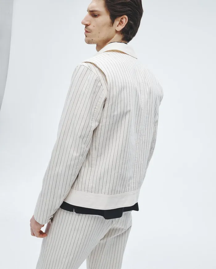 Men Rag and Bone Coats and Jackets Carter Cotton Shirt Jacket White Stripe Men Rag and Bone Coats and Jackets Carter Cotton Shirt Jacket White Stripe